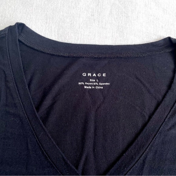 Grace Plunge Cross Front Long Sleeve Top - L - Picture 3 of 6